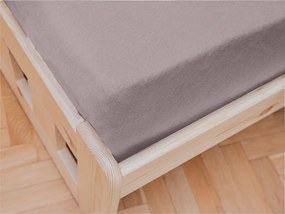 PrzytulneMieszkanie.pl Prześcieradło do łóżeczka Jersey jasnobrązowe 70 x 140 cm
