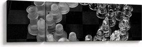 Obraz - czarno - białe szachy (170x50 cm)
