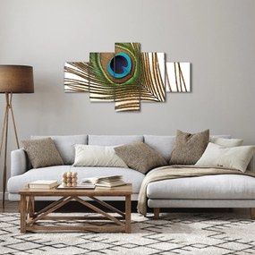 Obraz pawich piór (125x70 cm)