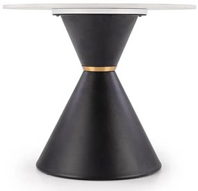 Ława kawowa w stylu glamour biały marmur + czarny - Nito 3X