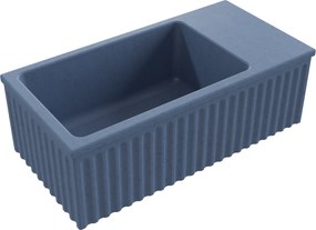 Umywalka betonowa ryflowana nablatowa / wisząca prostokątna 60 x 30 cm WELLE | różne kolory : Kolor - Jagodowy, Typ montażu - podwieszana