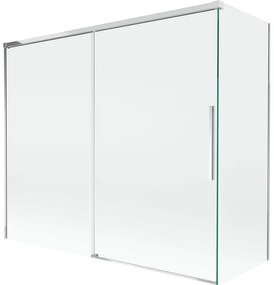 Mexen Rox parawan nawannowy 2-skrzydłowy rozsuwany 180 + 80 x 150 cm, transparent, chrom - 8C9-180-080-01-00