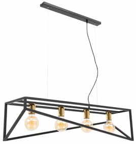 Lampa wisząca ELUVIES czarna/złota ELTAP
