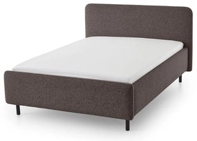 Antracytowe tapicerowane łóżko dwuosobowe ze schowkiem ze stelażem 140x200 cm Primo – Meise Möbel