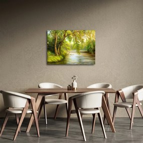 Obraz - Wierzba nad jeziorem, obraz olejny (70x50 cm)