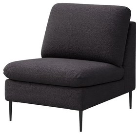 Czarny fotel z przędzy pętelkowej Bouclé Moilo – MESONICA