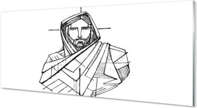 Szkło do Kuchni na Ścianę Szkic: Oblicze Jezusa