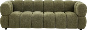 Kanapa 3-osobowa z teksturowanej tkaniny w kolorze khaki PAVIRA