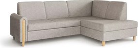 Narożnik Seatle – designerski mebel wypoczynkowy z funkcją spania delfin, pojemnikiem i drewnianymi detalami