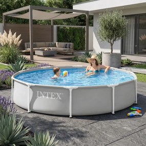 Basen ogrodowy stelażowy 305 cm Intex 700-ND - niski basen okrągły dla dzieci