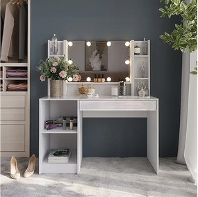 Stolik do przebierania biały/biały wysoki połysk 119.8x50.1x76 sherry