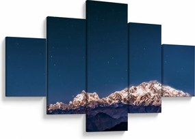 Obraz gór i nocnego nieba (125x70 cm)