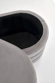 Ławka, pufa podwójna z funkcją pojemnika welur popiel CALPI 110/46/42 cm