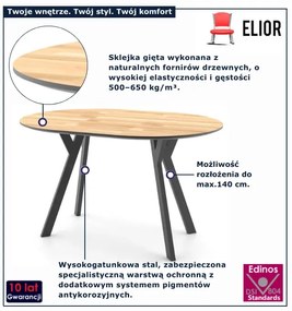 Okrągły stół rozkładany z czarnymi nogami C7-E51