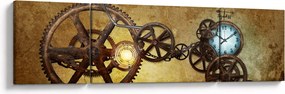 Obraz starych mechanizmów zegarowych (170x50 cm)