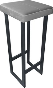 Hoker ALEX krzesło barowe tkanina Welur podstawa metalowa : Kolor Stelaża - Grafit, Kolor tkaniny - VELVET - MG17, Wysokość - 90 cm