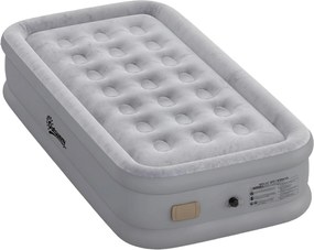 Outsunny Materac Dmuchany 1-osobowy Samopompujący Łóżko z Wbudowaną Elektryczną Pompką w 3 Minuty Flokowana Powierzchnia | Aosom PL