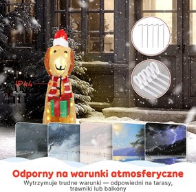 Outsunny Dekoracja świąteczna, podświetlony szczeniak z 74 ciepłymi białymi diodami LED, 64 x 20 x 70 cm, żółty | Aosom PL