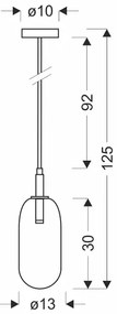 Srebrna lampa wisząca ze szklanym kloszem LED - V013-Solis