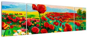 Obraz pola z makami (170x50 cm)