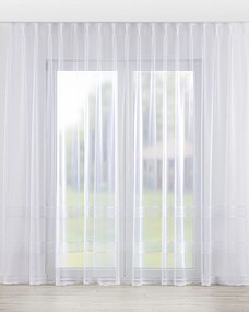 Firana na haczykach flex podwójnych kolor biały tkanina półprzezroczysta, strukturalna, wzorzysta