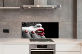 Panel nad Blat Kuchenny Czerwone Usta i Paznokcie