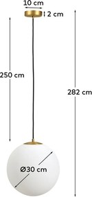 Lampa wisząca w biało-złotym kolorze ze szklanym kloszem ø 10 cm Brisia – Kave Home
