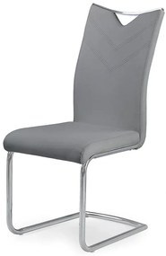 Popielate minimalistyczne metalowe krzesło na płozach T1-S72