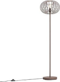 Designerska lampa podłogowa w kolorze rdzawo-brązowym - Johanna