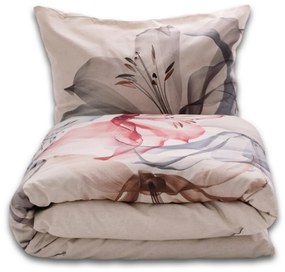 Pościel z mieszanki bawełny i lnu Lilie, 220 x 200 cm, 2x 70 x 80 cm