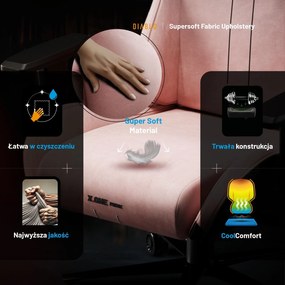 Fotel gamingowy materiałowy Diablo X-One Prime Normal Size, Akira Pink