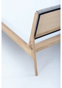 Szare/naturalne łóżko dwuosobowe z litego drewna dębowego 180x200 cm Fawn – Gazzda