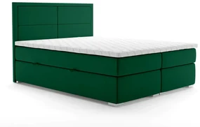 Łóżko kontynentalne DENNERY 180x200 zielone velvet z pojemnikiem LAVERTO