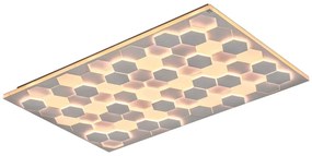 Biała lampa sufitowa LED ze sterowaniem głosowym/mobilną aplikacją i metalowym kloszem 70x115 cm Cifavo – CINQUE