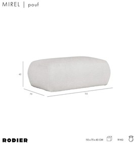 Jasnoszary podnóżek z materiału bouclé Mirel – Rodier