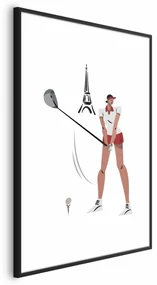 Plakat Francuska golfistka 21x30 cm z ramą czarną z marginesem ARTGEIST B