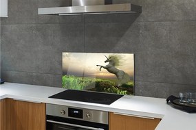 Panel Szklany Jednorożec na Tęczowym Polu