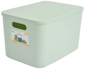 Jasnozielony plastikowy pojemnik z pokrywką 35,5x25,5x23 cm – Homéa