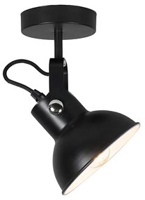 Industrialna lampa ścienna i sufitowa czarna, regulowana - Guida