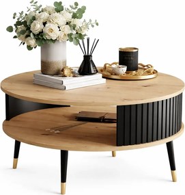Okrągły nowoczesny stolik kawowy dąb artisan F9-K28