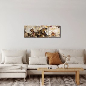 Obraz - Storczyki (z zegarem) (90x30 cm)