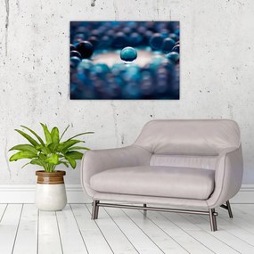 Obraz na szkle - Niebieskie kuleczki (70x50 cm)