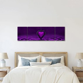 Obraz fioletowego serca (170x50 cm)