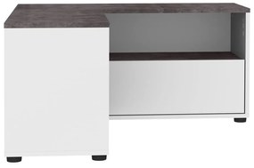 Biało-szara szafka pod TV w dekorze betonu 90x45 cm Angle – TemaHome