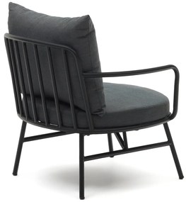 Czarny metalowy fotel ogrodowy Bramant – Kave Home