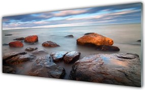Dekor Szklany do Kuchni Nadmorskie Głazy v Słońcu