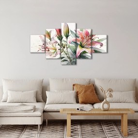 Obraz - Lilie, ilustracje (125x70 cm)