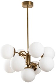 Biała lampa wisząca z elementami w kolorze złota Opviq lights Mudoni
