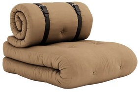 Rozkładany fotel z brązowym obiciem Karup Design Buckle Up Mocca