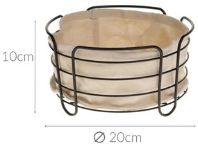 Koszyk na chleb z bawełnianym wkładem, Ø 20 cm